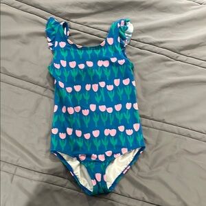 Hanna Andersson Green and Blue Swimsuit Size 6-7